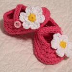 Pink Mary Jane Baby Shoes - Booties, Crochet,..