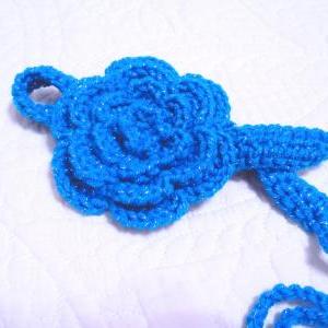 Peacock Sparkle Crochet Flower Clip Headband -..
